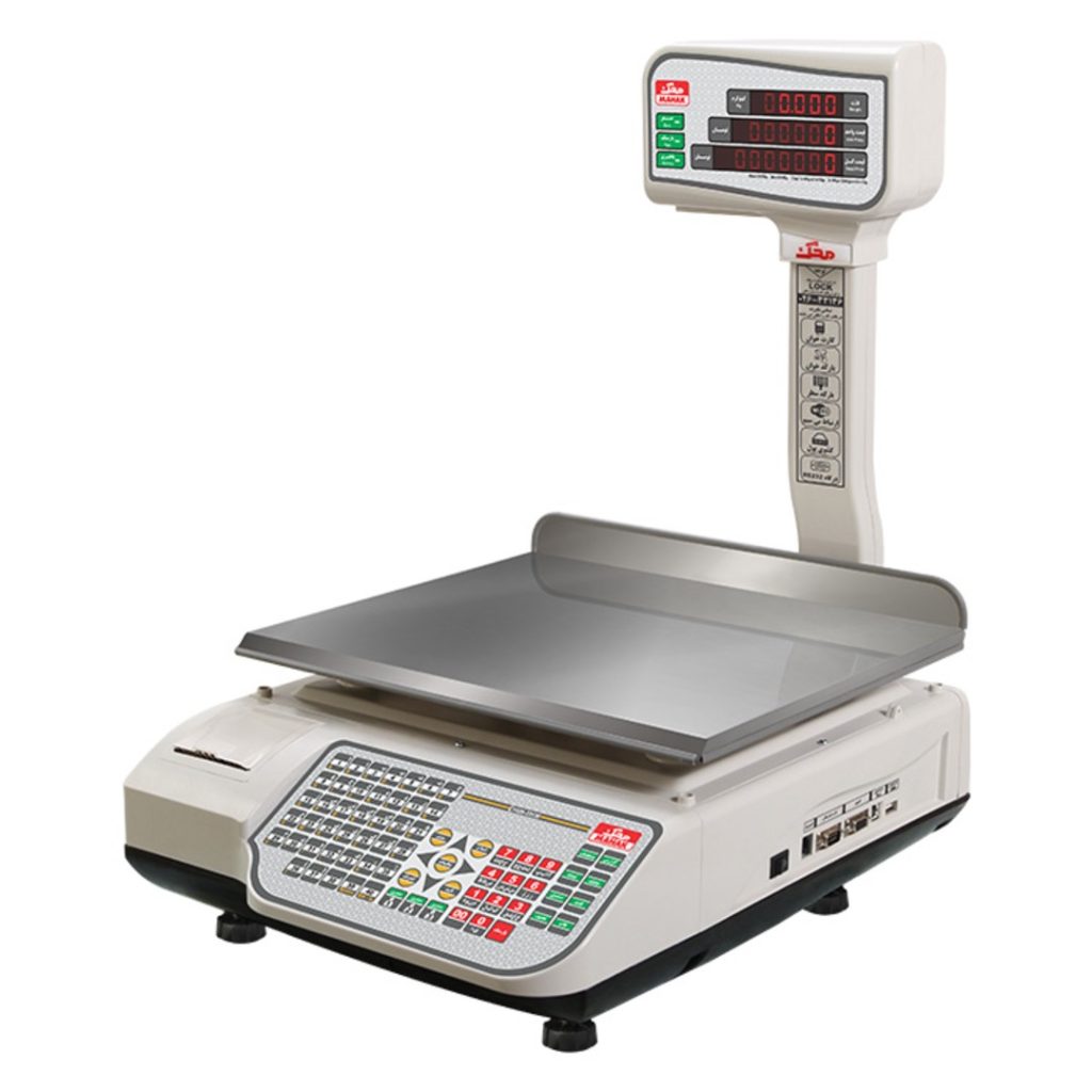 خرید ترازوی فروشگاهی 35 کیلویی سینی تخت پرینتردار 16000-محک